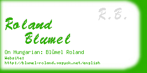 roland blumel business card
