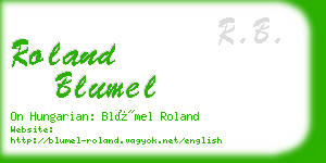 roland blumel business card